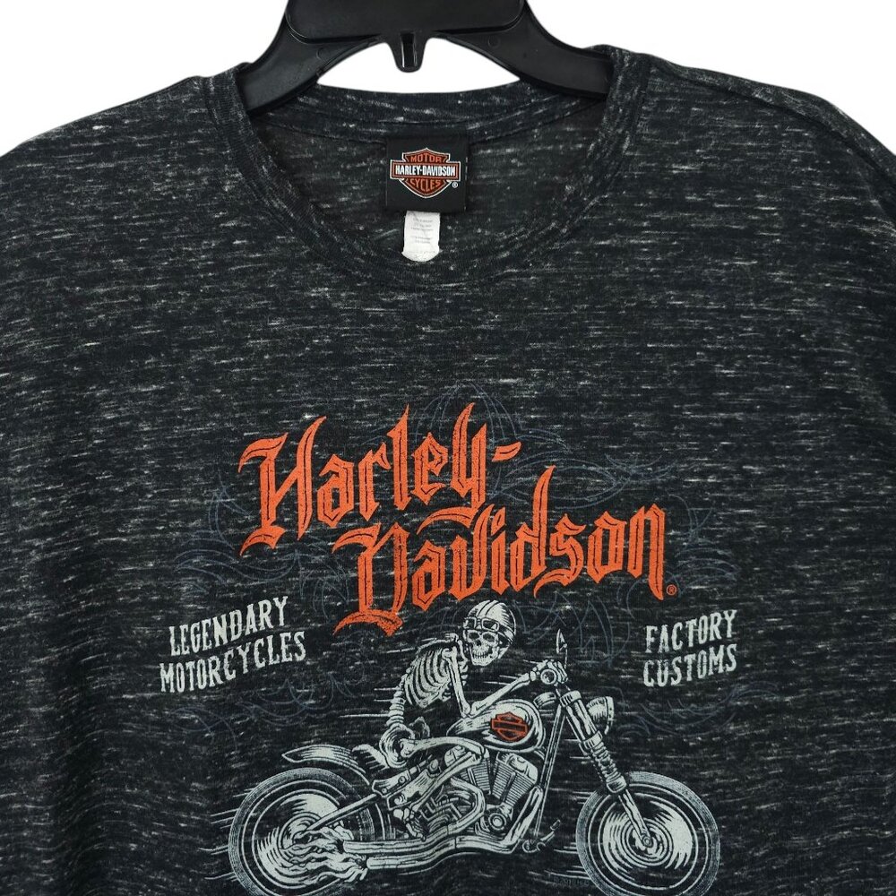 Harley Davidson T Shirt Mens XL Double Sided 2019 Skeleton Biker Bowling Green - Picture 10 of 16